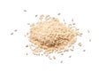 A top view of raw brown and white rice, forming a heap. The integral, uncooked Royalty Free Stock Photo