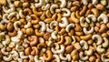 Top View of Raw Cashews Abundance of Tasty Nuts