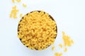 Top View Raw Dried Macaroni Pasta in A Bowl Royalty Free Stock Photo