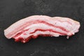 Raw fresh pork belly slice on black background Royalty Free Stock Photo