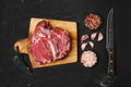 Top view of raw lamb cump ready for cooking Royalty Free Stock Photo