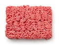 Top view of raw minced beef meat