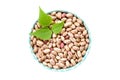 Top view Raw Organic cranberry bean Royalty Free Stock Photo