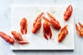 Top view of red crayfish Royalty Free Stock Photo