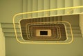 Top view of a rectangular spiral shaped staircase Royalty Free Stock Photo