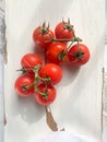 Tomatoes on white background