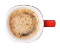 top view of red coffee cup isolated Royalty Free Stock Photo
