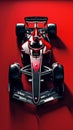 Top view of a red F1 race car