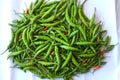 Top view red green chili pepper ingredient for Tom Yum Chili hot spicy soup thai food Royalty Free Stock Photo