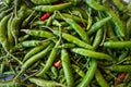 Top view red green chili pepper ingredient for Tom Yum Chili hot spicy soup thai food Royalty Free Stock Photo