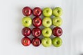 Top view of red and green juicy apples in a row Royalty Free Stock Photo