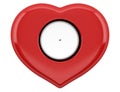 Top view of red heart-shaped candlestick with candle isolated Royalty Free Stock Photo