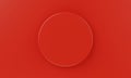 Top view red minimal circular product podium background. Abstract and object concept. 3D illustration rendering