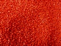 Top view of red polyethylene resin