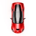 Top view of a red sports SUV car isolated on white background. Royalty Free Stock Photo