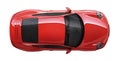 Top view of a red spots coupe car