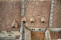 Top view of red tiles roof of chateau de chillon the beautiful castle in switzerland