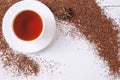 Top view of red traditional African rooibos tea in Royalty Free Stock Photo