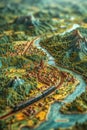 Top view of the Relief map of Europe. 3d illustration