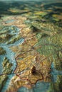 Top view of the Relief map of Europe. 3d illustration