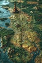 Top view of the Relief map of Europe. 3d illustration