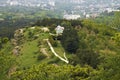 Top view of resort mountain Park and the city of Kislovodsk. Royalty Free Stock Photo
