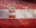 Top view of retro flag Austro Hungarian Naval Jack 1894 Austria with grunge texture. Austrian patriot and travel concept. no