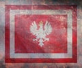Top view of retro flag Chief of the General Staff of the Polish Armed Forces, Poland with grunge texture. Polish patriot and