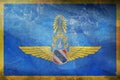 Top view of retro flag Commander-in-Chief of the Royal Thai Air Force Thailand with grunge texture. Thai patriot and travel