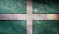 Top view of retro flag of Devon county with grunge texture, no flagpole. Plane design, layout. Flag background Royalty Free Stock Photo