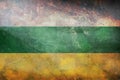 Top view of retro flag Huila Colombia with grunge texture. Colombian patriot and travel concept. no flagpole. Plane design, layout