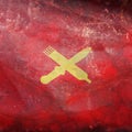 Top view of retro flag K.K.KH. Support Continental Group Command Turkey with grunge texture. Turkish patriot and travel concept.