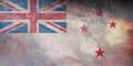 Top view of retro flag Naval Ensign New Zealand with grunge texture. New Zealand patriot and travel concept. no flagpole. Plane