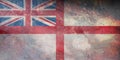 Top view of retro flag Naval Ensign of the United Kingdom New Zealand with grunge texture. New Zealand patriot and travel concept