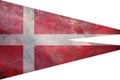 Top view of retro flag Naval Rank Senior Officer Afloat, Denmark with grunge texture. Danish patriot and travel concept. no