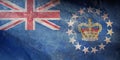 Top view of retro flag Queen\'s Representative New Zealand with grunge texture. New Zealand patriot and travel concept.