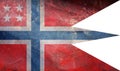 Top view of retro flag Rank an Admiral of the Royal Norwegian Navy, Norway with grunge texture. Norwegian patriot and travel