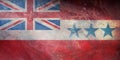 Top view of retro flag Rarotonga 1888 1893 New Zealand with grunge texture. New Zealand patriot and travel concept. no flagpole.