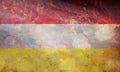 Top view of retro flag red white yellow Austria with grunge texture. Austrian patriot and travel concept. no flagpole. Plane Royalty Free Stock Photo