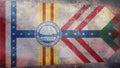 Top view of retro flag of Tampa, Florida with grunge texture. Flag background. Patriotic concept about Tampa, Florida