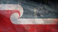 Top view of retro flag Tino Rangatiratanga Maori sovereignty movement New Zealand with grunge texture. New Zealand patriot and