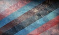 Top view of retro flag of trans and nonbinary pride with grunge texture. no flagpole. Plane design, layout. Flag background