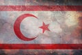 Top view of retro flag Turkish Republic of Northern Cyprus Turkey with grunge texture. Turkish patriot and travel concept. no Royalty Free Stock Photo