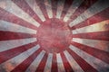 Top view of retro flag War Imperial Army 1868 1945, Japan with grunge texture. Japanese patriot and travel concept. no flagpole. Royalty Free Stock Photo