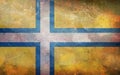 Top view of retro flag West Sweden, Sweden with grunge texture. Swedish patriot and travel concept. no flagpole. Plane design,