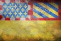 Top view of retroflag department of Cote d\'Or, France with grunge texture. French patriot and travel concept.