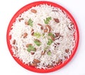 Top view of rice plate