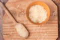 Top view of the rice portion Royalty Free Stock Photo