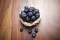 Top view of ripe blueberry fruits