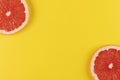 Top view of ripe slice of red grapefruit. Royalty Free Stock Photo